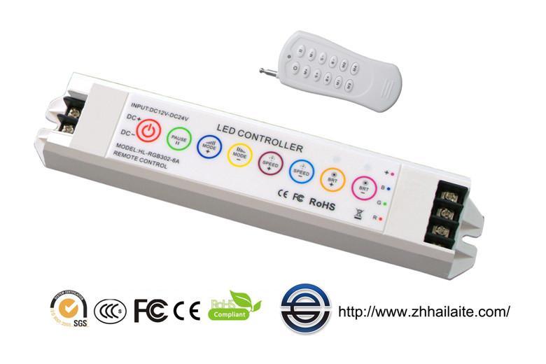 LED RF学习遥控七彩控制器HL-RGB302-6A